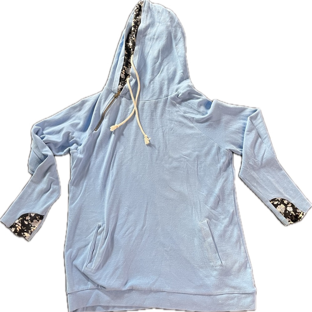 AMPERSAND AVE Light Blue Hoodie Sweater
